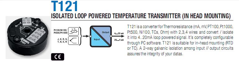 Bộ chuyển đổi tín hiệu nhiệt độ T121
